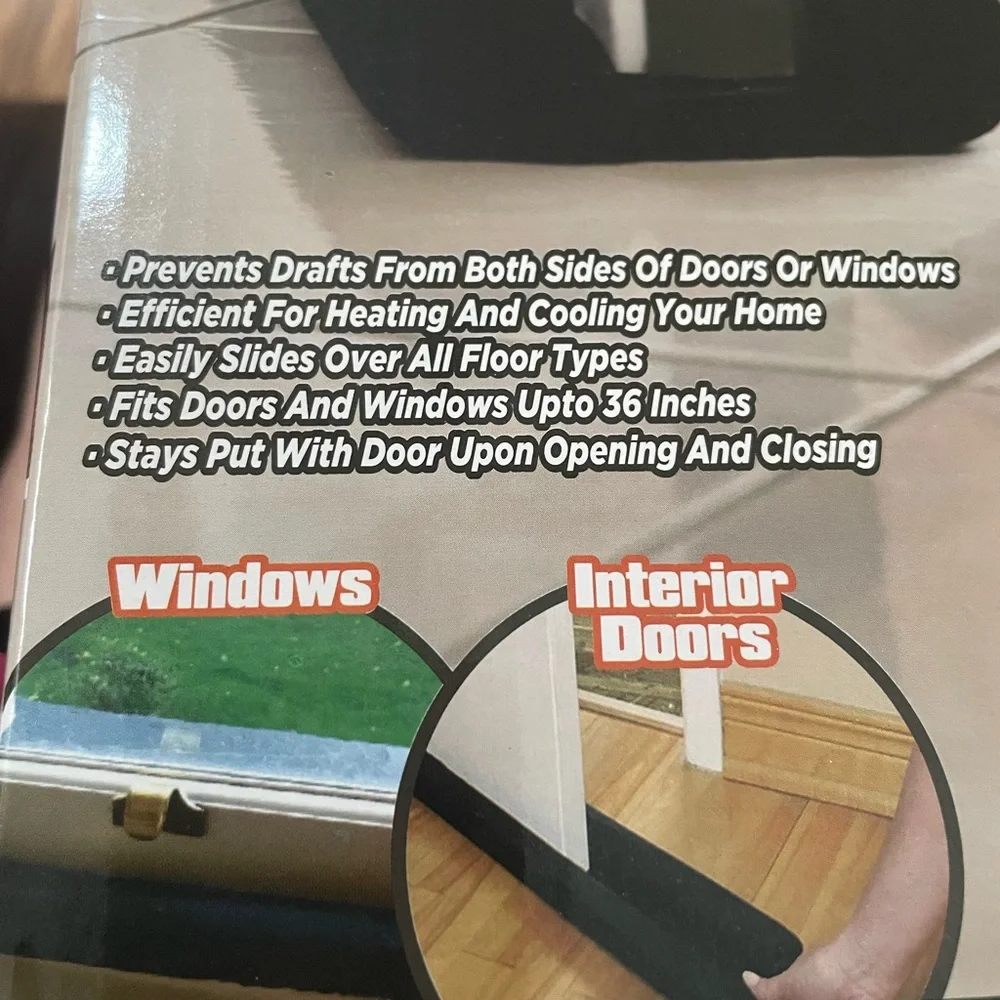 New Under Door Draft Stopper Black Noise Window Breeze Dust Air Blocker winter